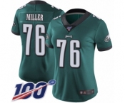 Women's Philadelphia Eagles #76 Shareef Miller Midnight Green Team Color Vapor Untouchable Limited Player 100th Season Football Jersey