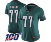 Women's Philadelphia Eagles #77 Andre Dillard Midnight Green Team Color Vapor Untouchable Limited Player 100th Season Football Jersey