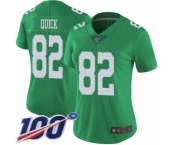 Women's Philadelphia Eagles #82 Mike Quick Limited Green Rush Vapor Untouchable 100th Season Football Jersey