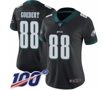 Women's Philadelphia Eagles #88 Dallas Goedert Black Alternate Vapor Untouchable Limited Player 100th Season Football Jersey