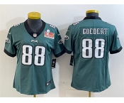 Women's Philadelphia Eagles #88 Dallas Goedert Green 2025 Super Bowl LIX Patch Vapor Untouchable Limited Stitched Football Jersey