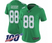 Women's Philadelphia Eagles #88 Dallas Goedert Limited Green Rush Vapor Untouchable 100th Season Football Jersey