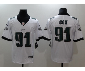 Women's Philadelphia Eagles #91 Fletcher Cox White Stitched Football Jersey