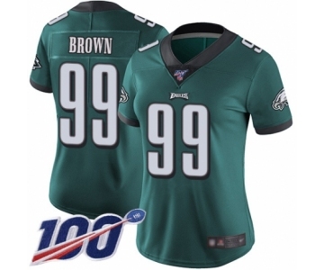 Women's Philadelphia Eagles #99 Jerome Brown Midnight Green Team Color Vapor Untouchable Limited Player 100th Season Football Jersey