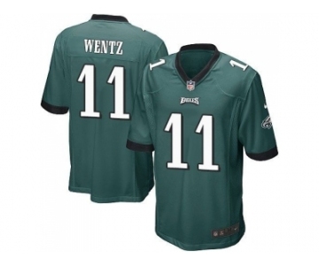 Youth Nike Philadelphi Eagles #11 Carson Wentz Midnight Green Team Color Stitched NFL New Jersey[Wentz]