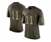 Youth Nike Philadelphia Eagles #11 Carson Wentz Green Stitched NFL Limited 2015 Salute to Service Jersey