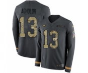 Youth Nike Philadelphia Eagles #13 Nelson Agholor Limited Black Salute to Service Therma Long Sleeve NFL Jersey