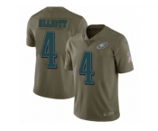 Youth Nike Philadelphia Eagles #4 Jake Elliott Limited Olive 2017 Salute to Service NFL Jersey