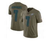 Youth Nike Philadelphia Eagles #7 Ron Jaworski Limited Olive 2017 Salute to Service NFL Jersey