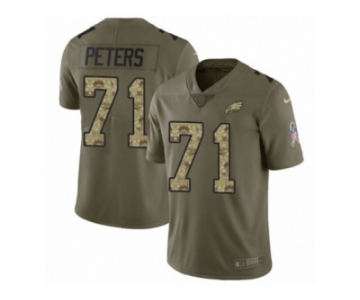 Youth Nike Philadelphia Eagles #71 Jason Peters Limited Olive Camo 2017 Salute to Service NFL Jersey