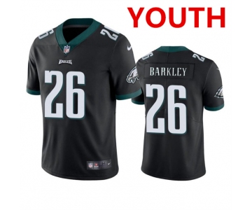 Youth Philadelphia Eagles #26 Saquon Barkley Black Vapor Untouchable Limited Football Stitched Jersey