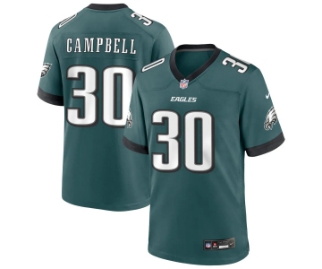 Youth Philadelphia Eagles #30 Jihaad Campbell Nike Midnight Green Limited Jersey.webp