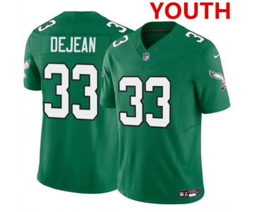 Youth Philadelphia Eagles #33 Cooper DeJean Green 2024 Draft F.U.S.E. Vapor Untouchable Throwback Limited Football Stitched Jersey