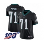 Youth Philadelphia Eagles #71 Jason Peters Black Alternate Vapor Untouchable Limited Player 100th Season Football Jersey