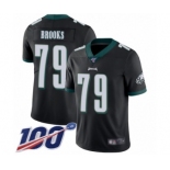 Youth Philadelphia Eagles #79 Brandon Brooks Black Alternate Vapor Untouchable Limited Player 100th Season Football Jersey