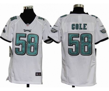 nike youth nfl jerseys philadelphia eagles #58 trent cole white[nike]