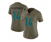 Women Nike Jacksonville Jaguars #14 Justin Blackmon Olive Stitched NFL Limited 2017 Salute to Service Jersey