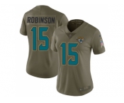 Women Nike Jacksonville Jaguars #15 Allen Robinson Olive Stitched NFL Limited 2017 Salute to Service Jersey