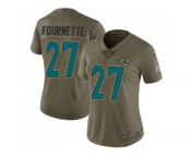 Women Nike Jacksonville Jaguars #27 Leonard Fournette Olive Stitched NFL Limited 2017 Salute to Service Jersey