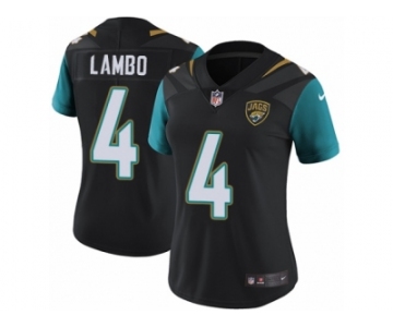 Women Nike Jacksonville Jaguars #4 Josh Lambo Black Alternate Vapor Untouchable Limited Player NFL Jersey