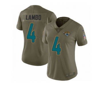 Women Nike Jacksonville Jaguars #4 Josh Lambo Limited Olive 2017 Salute to Service NFL Jersey