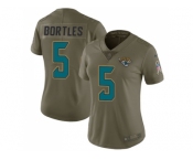 Women Nike Jacksonville Jaguars #5 Blake Bortles Olive Stitched NFL Limited 2017 Salute to Service Jersey