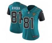 Women Nike Jacksonville Jaguars #81 Mychal Rivera Teal Green Team Color Vapor Untouchable Limited Player NFL Jersey