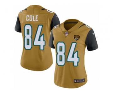 Women Nike Jacksonville Jaguars #84 Keelan Cole Limited Gold Rush Vapor Untouchable NFL Jersey