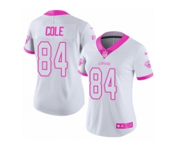 Women Nike Jacksonville Jaguars #84 Keelan Cole Limited White Pink Rush Fashion NFL Jersey