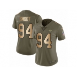 Women Nike Jacksonville Jaguars #94 Dawuane Smoot Limited Olive Gold 2017 Salute to Service NFL Jersey