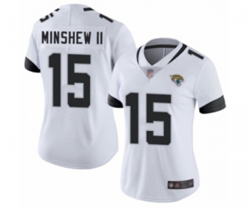 Women's Jacksonville Jaguars #15 Gardner Minshew II White Vapor Untouchable Limited Player Football Jersey