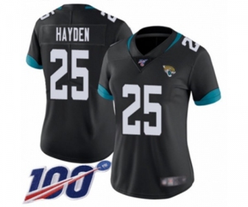 Women's Jacksonville Jaguars #25 D.J. Hayden Black Team Color Vapor Untouchable Limited Player 100th Season Football Jersey