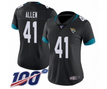 Women's Jacksonville Jaguars #41 Josh Allen Black Team Color Vapor Untouchable Limited Player 100th Season Football Jersey