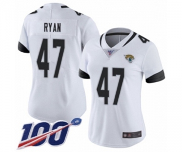 Women's Jacksonville Jaguars #47 Jake Ryan White Vapor Untouchable Limited Player 100th Season Football Jersey