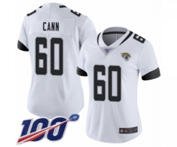 Women's Jacksonville Jaguars #60 A. J. Cann White Vapor Untouchable Limited Player 100th Season Football Jersey