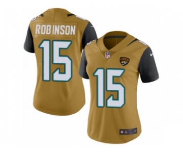 Women's Nike Jacksonville Jaguars #15 Allen Robinson Limited Gold Rush NFL Jersey