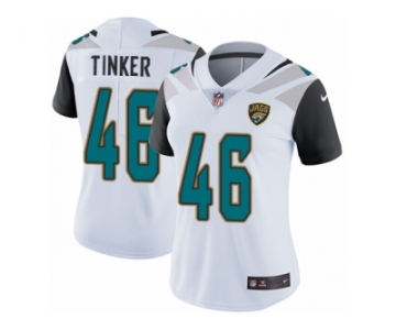 Women's Nike Jacksonville Jaguars #46 Carson Tinker White Vapor Untouchable Limited Player NFL Jersey