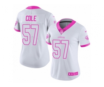 Women's Nike Jacksonville Jaguars #57 Audie Cole Limited White Pink Rush Fashion NFL Jersey