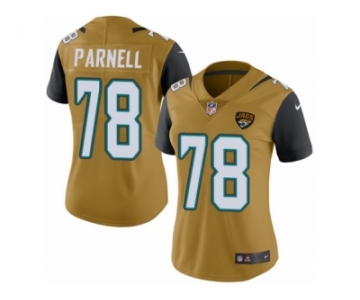 Women's Nike Jacksonville Jaguars #78 Jermey Parnell Limited Gold Rush NFL Jersey