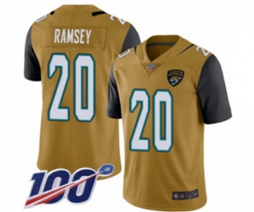 Youth Jacksonville Jaguars #20 Jalen Ramsey Limited Gold Rush Vapor Untouchable 100th Season Football Jersey