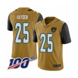 Youth Jacksonville Jaguars #25 D.J. Hayden Limited Gold Rush Vapor Untouchable 100th Season Football Jersey