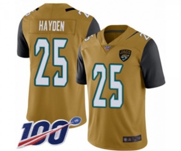 Youth Jacksonville Jaguars #25 D.J. Hayden Limited Gold Rush Vapor Untouchable 100th Season Football Jersey