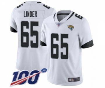 Youth Jacksonville Jaguars #65 Brandon Linder White Vapor Untouchable Limited Player 100th Season Football Jersey