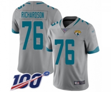 Youth Jacksonville Jaguars #76 Will Richardson Silver Inverted Legend Limited 100th Season Football Jersey