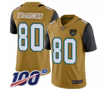 Youth Jacksonville Jaguars #80 James O'Shaughnessy Limited Gold Rush Vapor Untouchable 100th Season Football Jersey