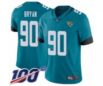 Youth Jacksonville Jaguars #90 Taven Bryan Teal Green Alternate Vapor Untouchable Limited Player 100th Season Football Jersey