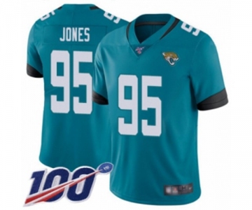 Youth Jacksonville Jaguars #95 Abry Jones Teal Green Alternate Vapor Untouchable Limited Player 100th Season Football Jersey