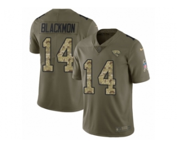 Youth Nike Jacksonville Jaguars #14 Justin Blackmon Limited Olive Camo 2017 Salute to Service NFL Jersey