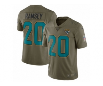 Youth Nike Jacksonville Jaguars #20 Jalen Ramsey Limited Olive 2017 Salute to Service NFL Jersey