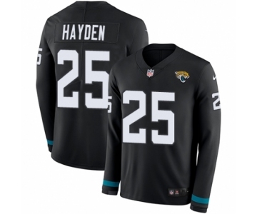 Youth Nike Jacksonville Jaguars #25 D.J. Hayden Limited Black Therma Long Sleeve NFL Jersey